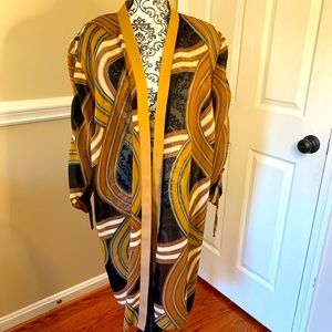 HBS *Vintage* Womens brown, long kimono: tunic  with shoulder pads, size 20